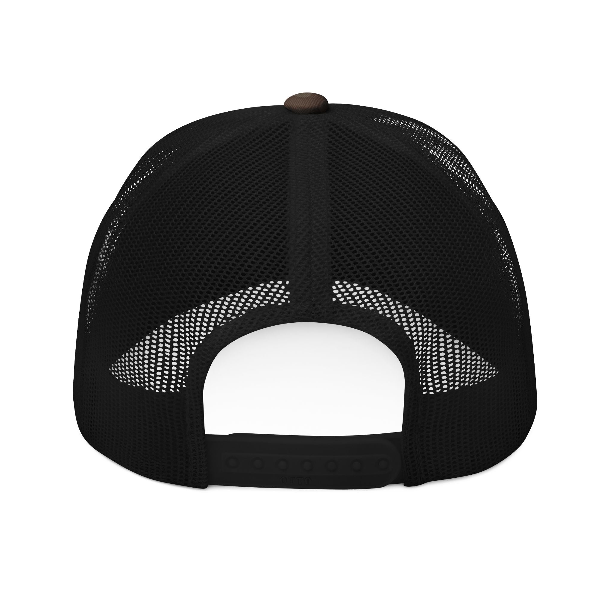 Camo Trucker Hat — Embroidered "TOBI: The Bounce Back of Rock" Patch
