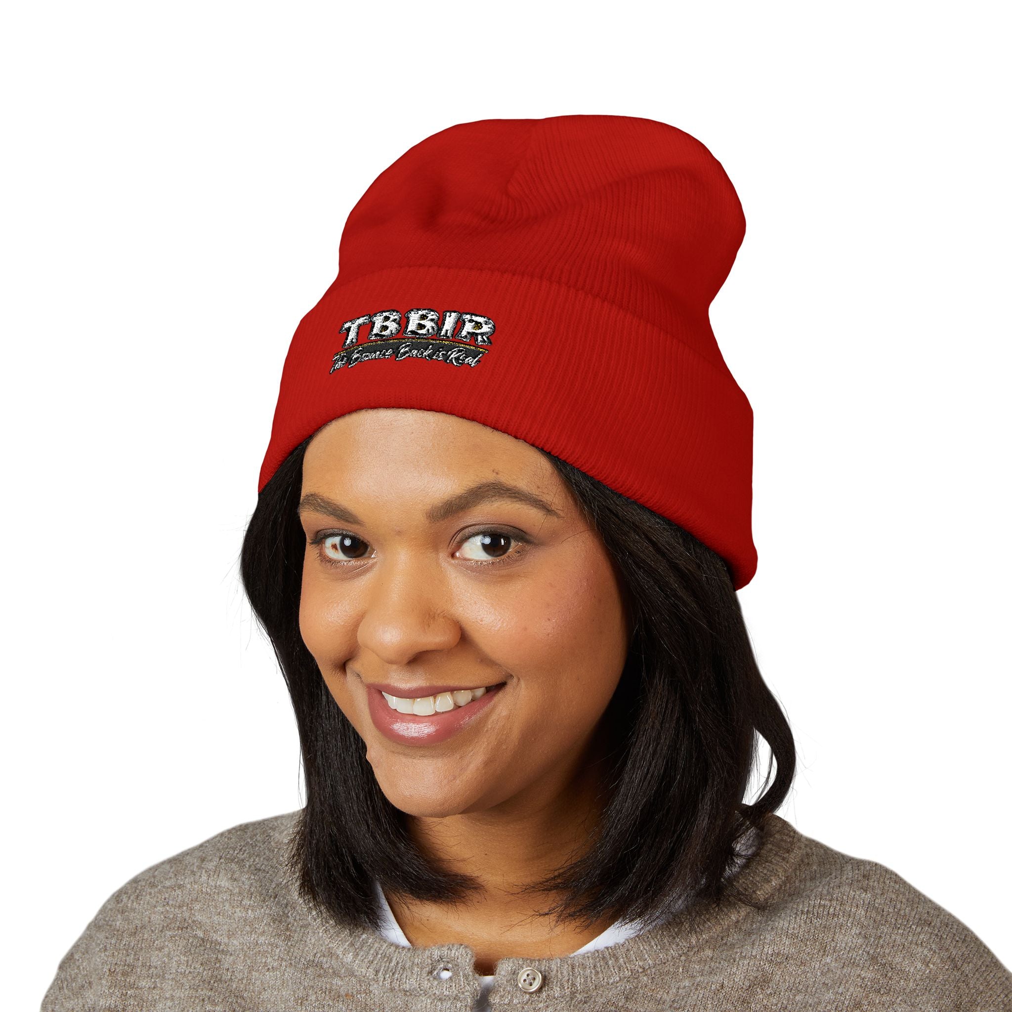 Embroidered 'TBHID' Classic Cuffed Beanie — Cozy Winter Knit Hat