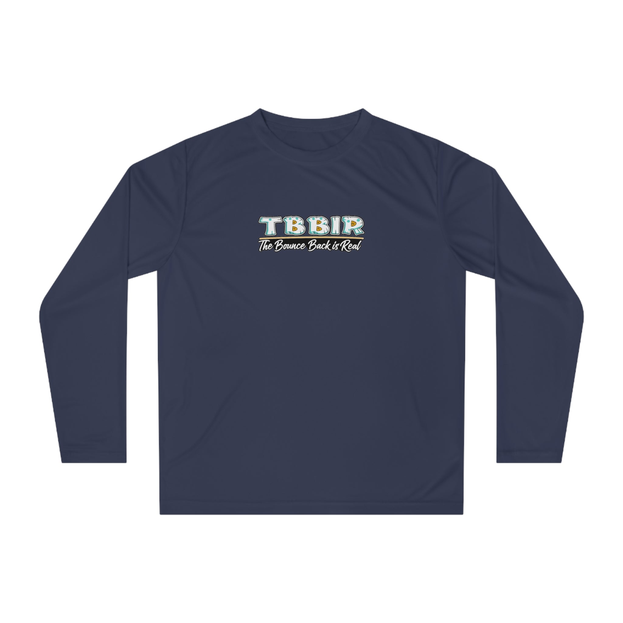 TBBIR Retro Logo Long Sleeve Performance Shirt — "Too Blessed To Be In Rush"