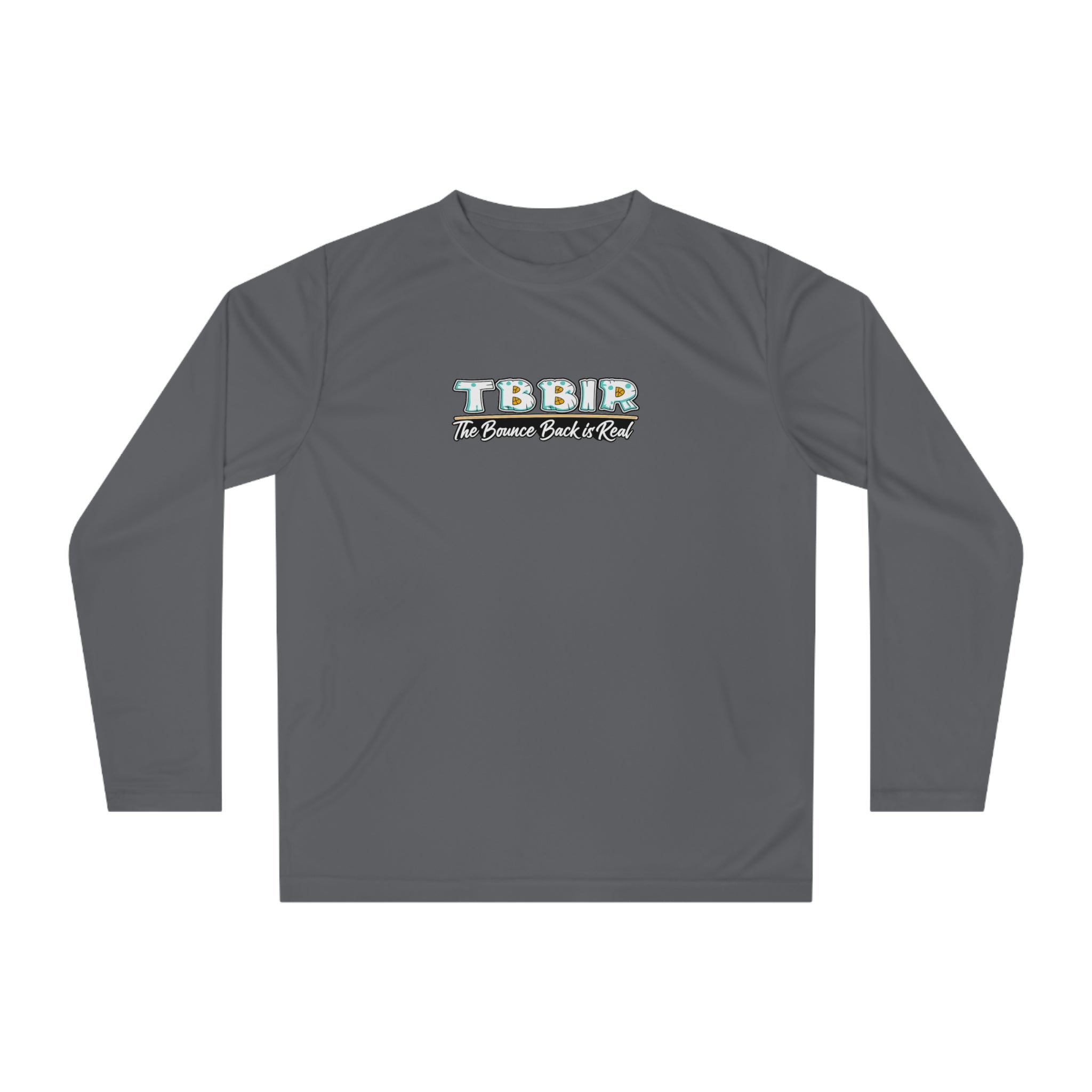 TBBIR Retro Logo Long Sleeve Performance Shirt — "Too Blessed To Be In Rush"