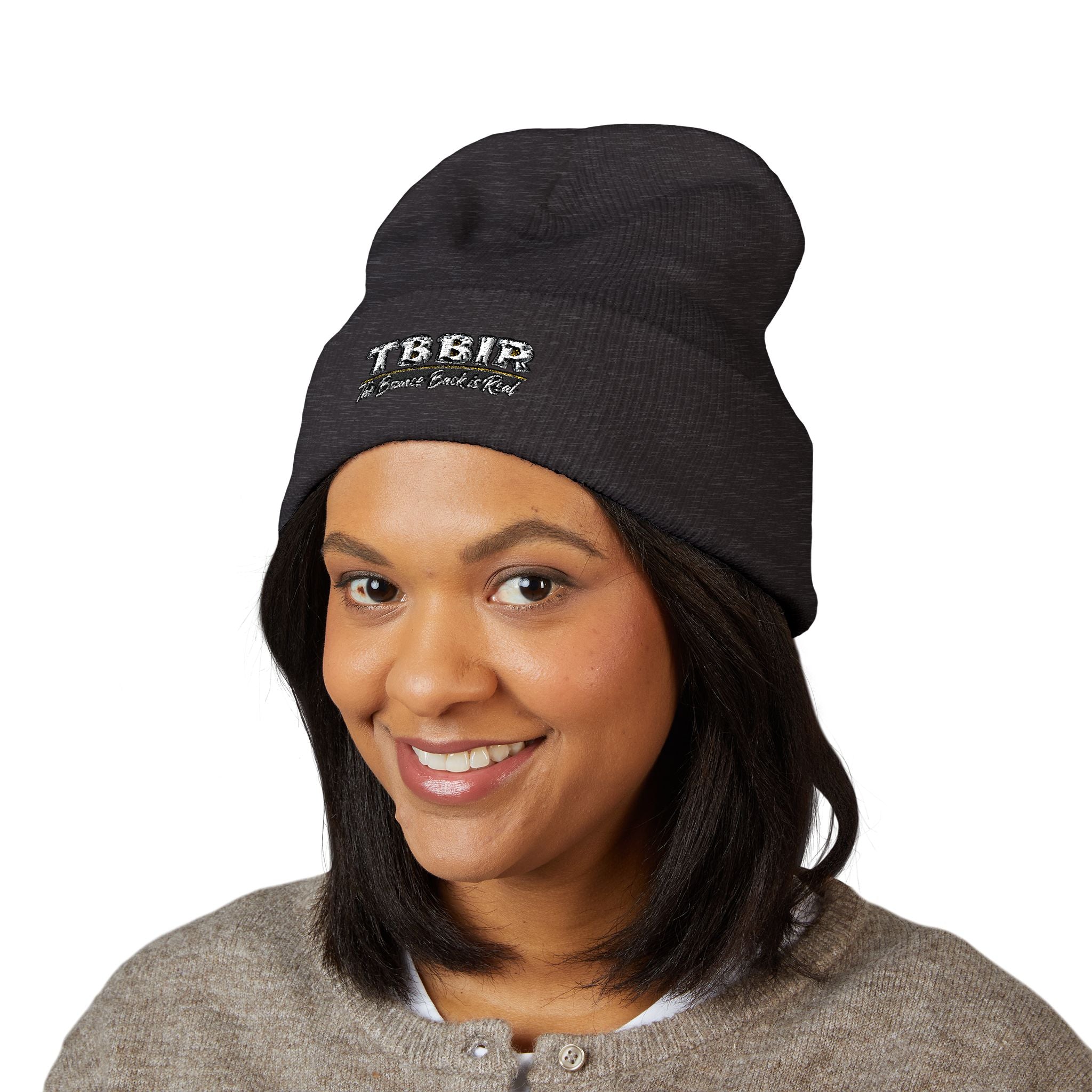 Embroidered 'TBHID' Classic Cuffed Beanie — Cozy Winter Knit Hat