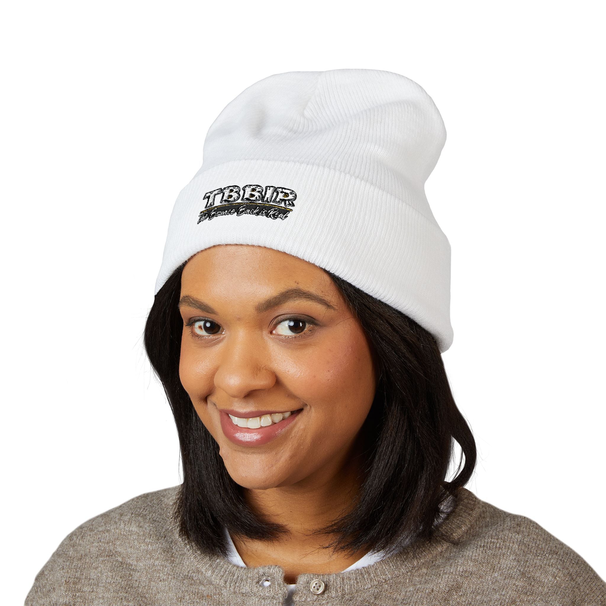 Embroidered 'TBHID' Classic Cuffed Beanie — Cozy Winter Knit Hat