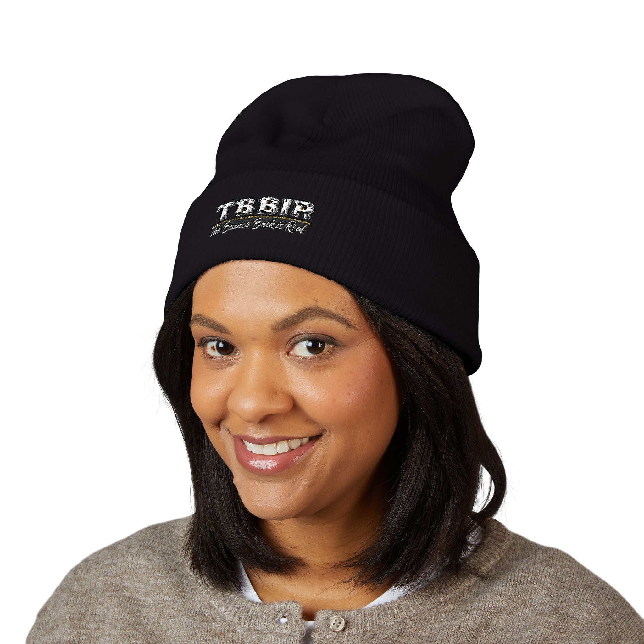 Embroidered 'TBHID' Classic Cuffed Beanie — Cozy Winter Knit Hat