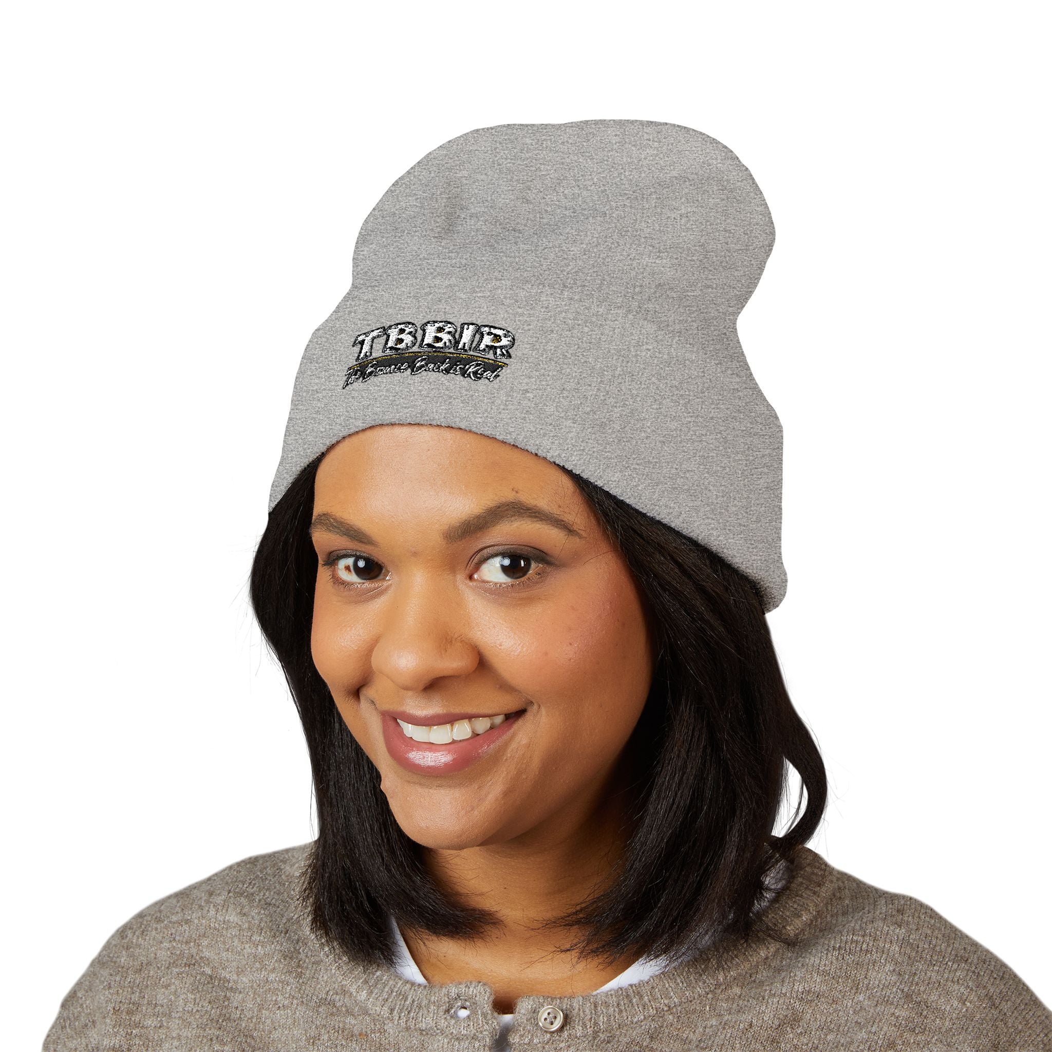 Embroidered 'TBHID' Classic Cuffed Beanie — Cozy Winter Knit Hat