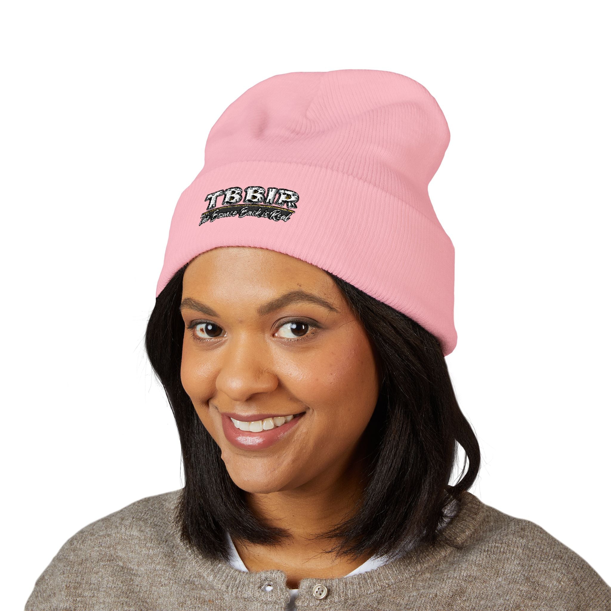 Embroidered 'TBHID' Classic Cuffed Beanie — Cozy Winter Knit Hat