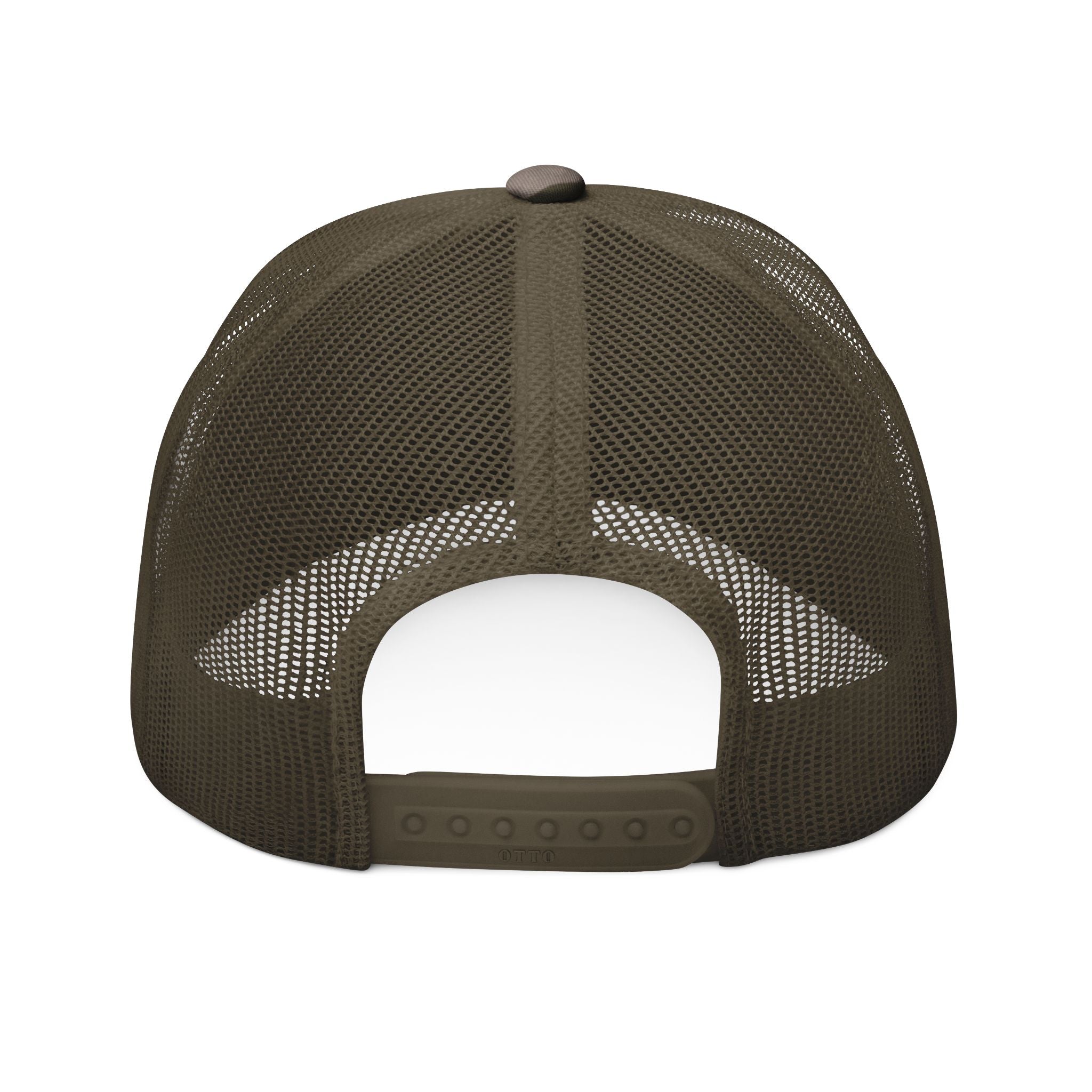 Camo Trucker Hat — Embroidered "TOBI: The Bounce Back of Rock" Patch