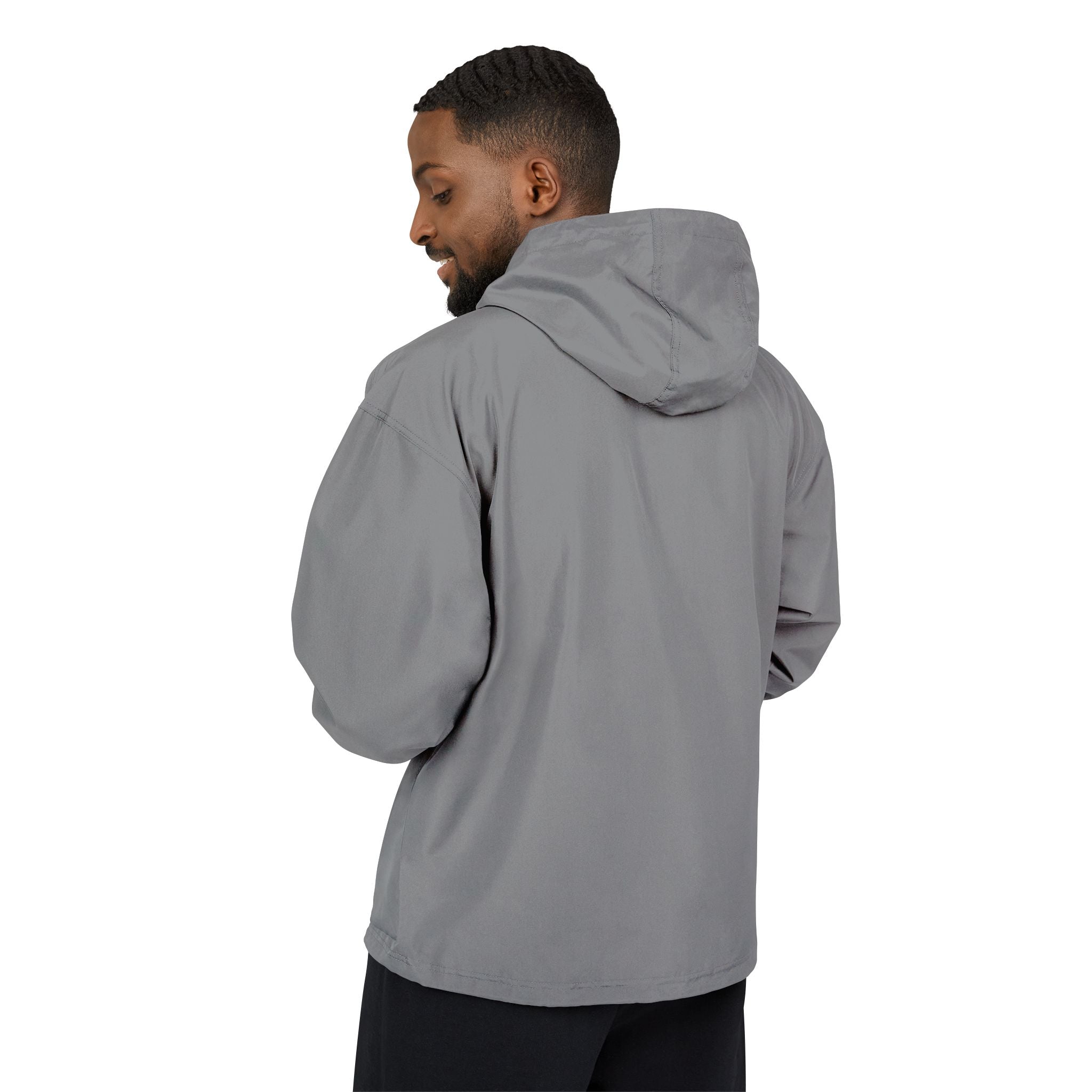 Packable Anorak Jacket — Lightweight Orange Windbreaker with Checker Logo