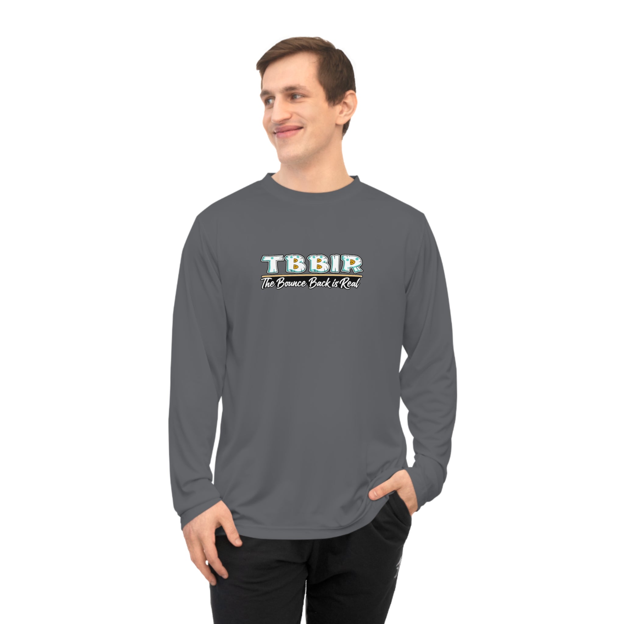 TBBIR Retro Logo Long Sleeve Performance Shirt — "Too Blessed To Be In Rush"