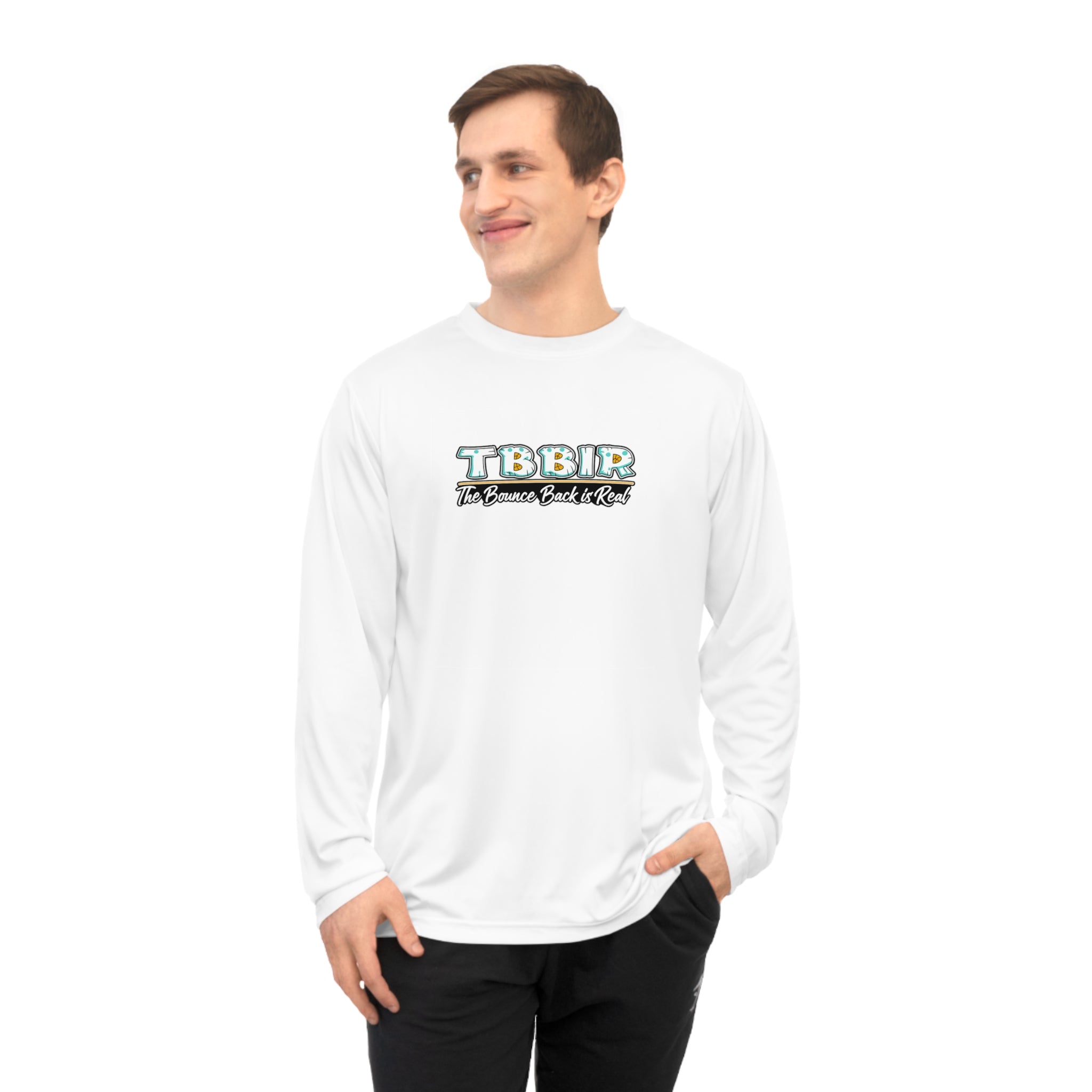 TBBIR Retro Logo Long Sleeve Performance Shirt — "Too Blessed To Be In Rush"