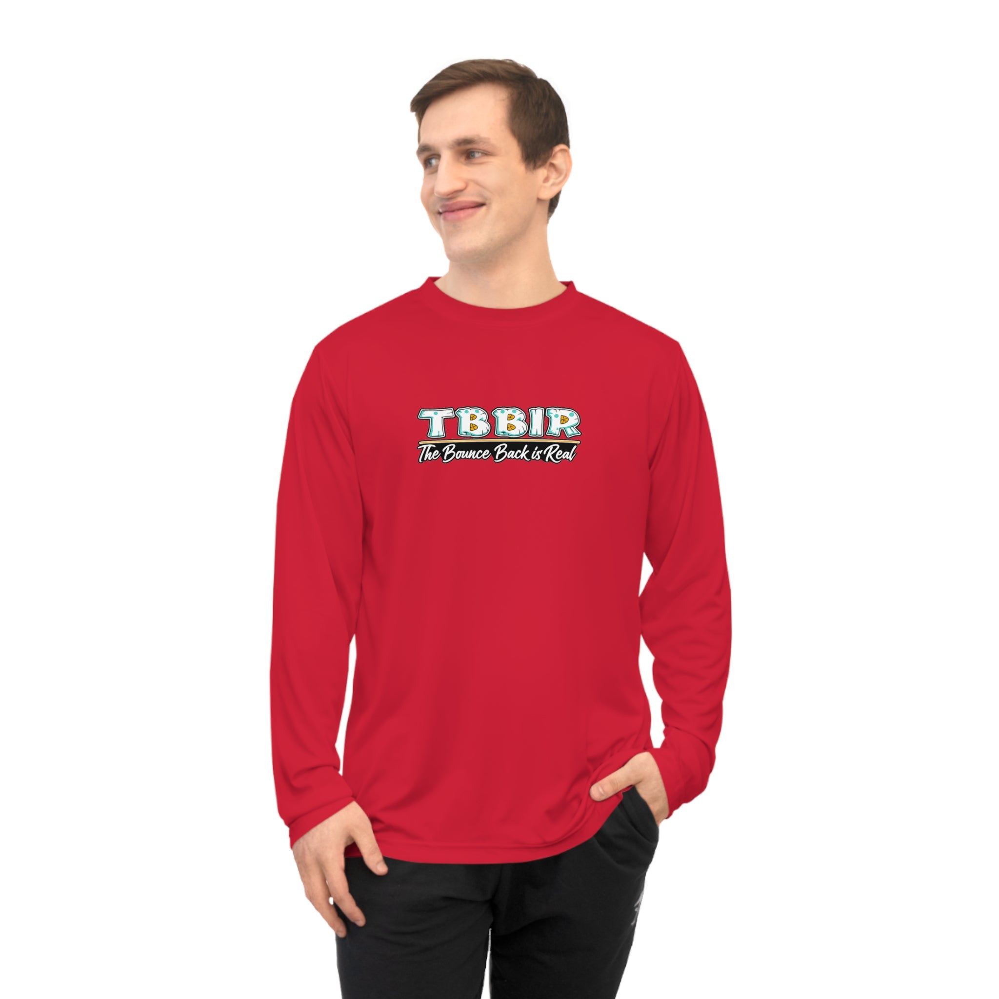 TBBIR Retro Logo Long Sleeve Performance Shirt — "Too Blessed To Be In Rush"