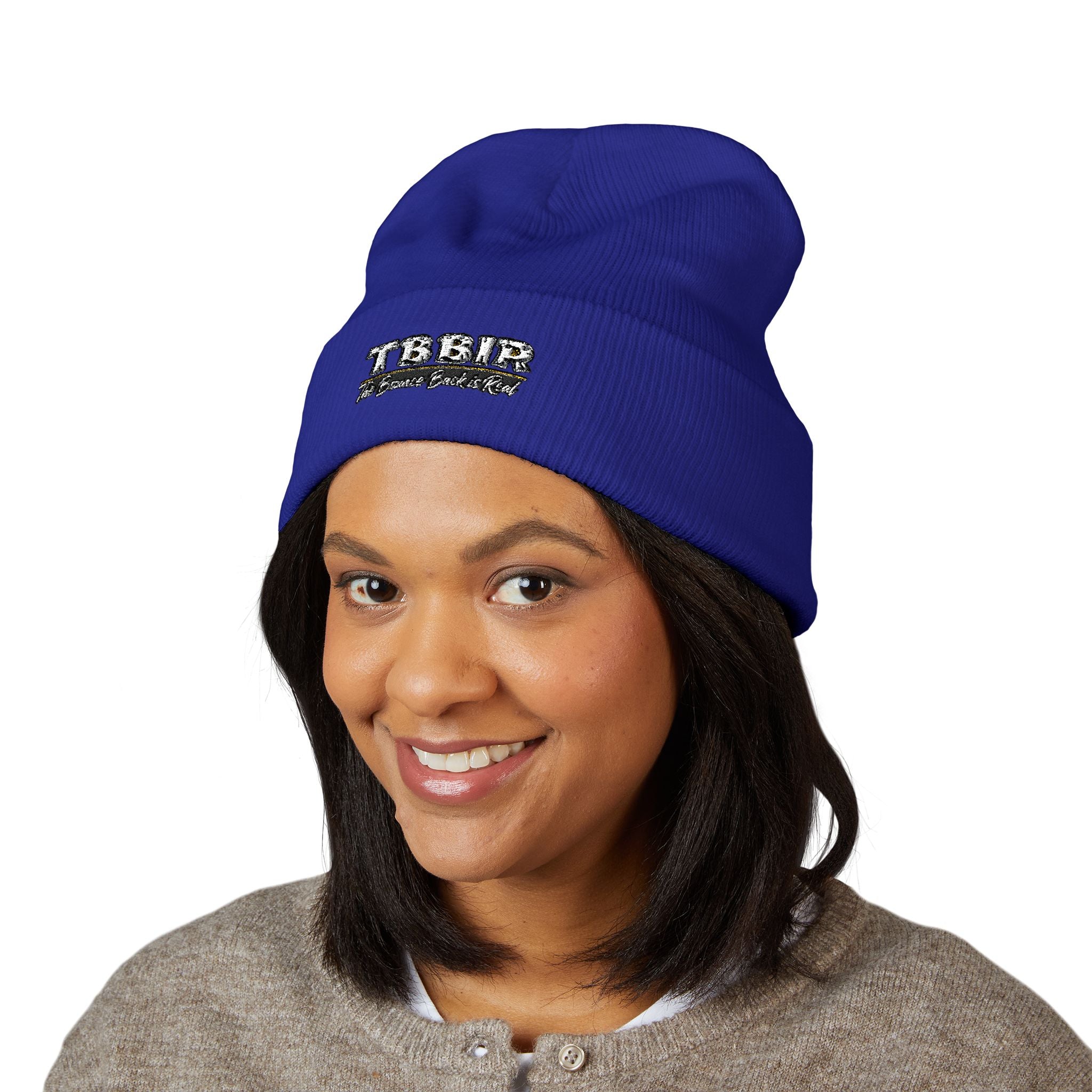 Embroidered 'TBHID' Classic Cuffed Beanie — Cozy Winter Knit Hat