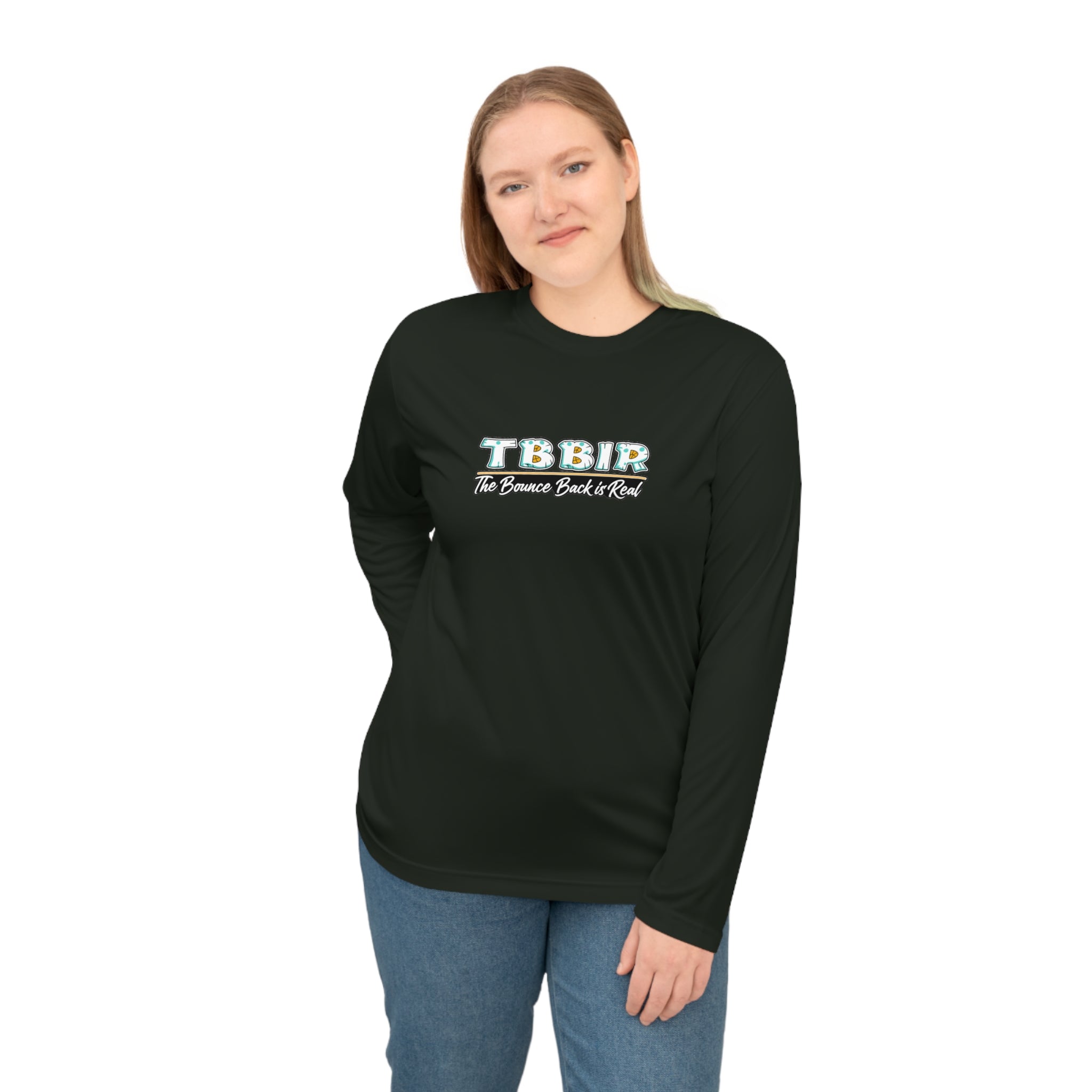 TBBIR Retro Logo Long Sleeve Performance Shirt — "Too Blessed To Be In Rush"