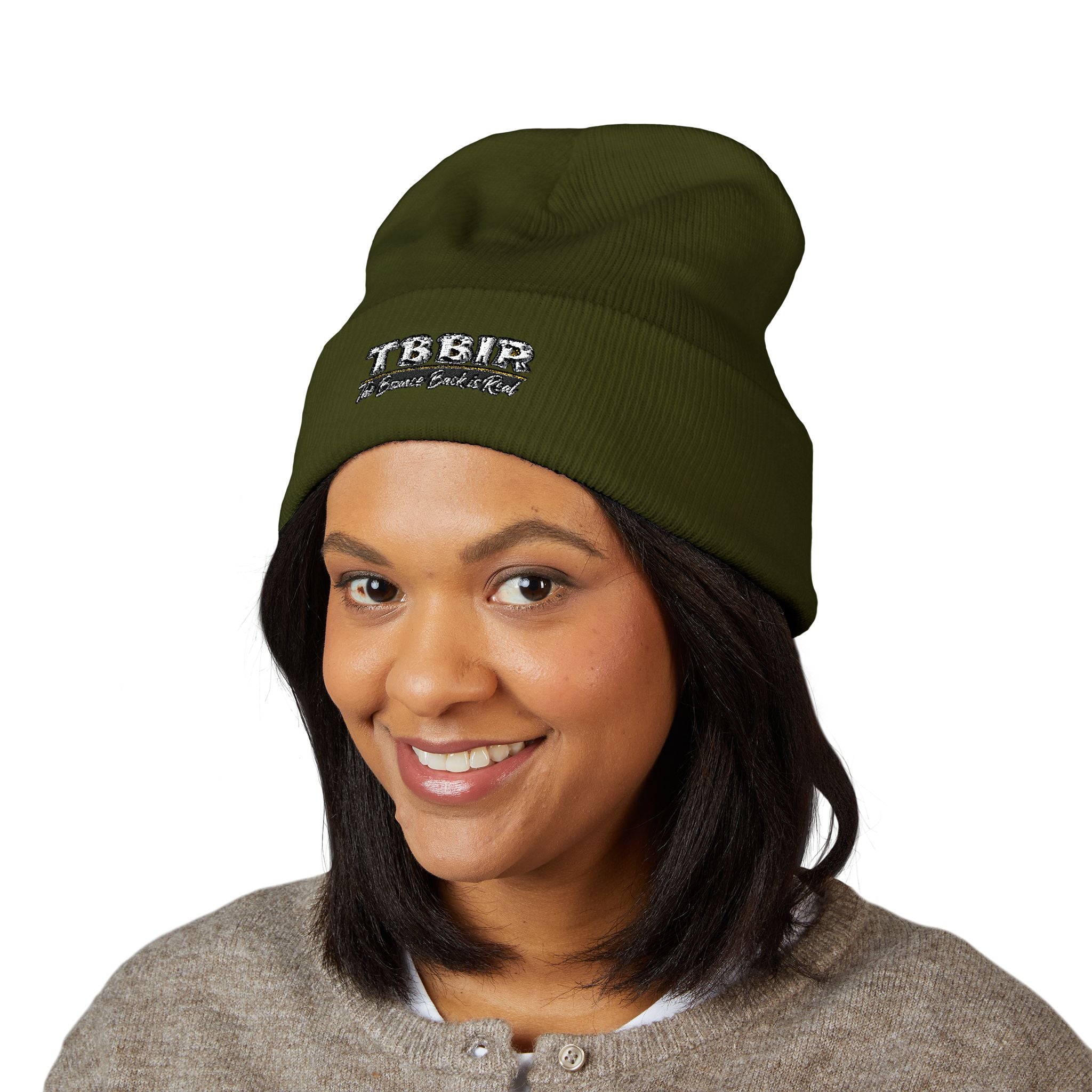 Embroidered 'TBHID' Classic Cuffed Beanie — Cozy Winter Knit Hat