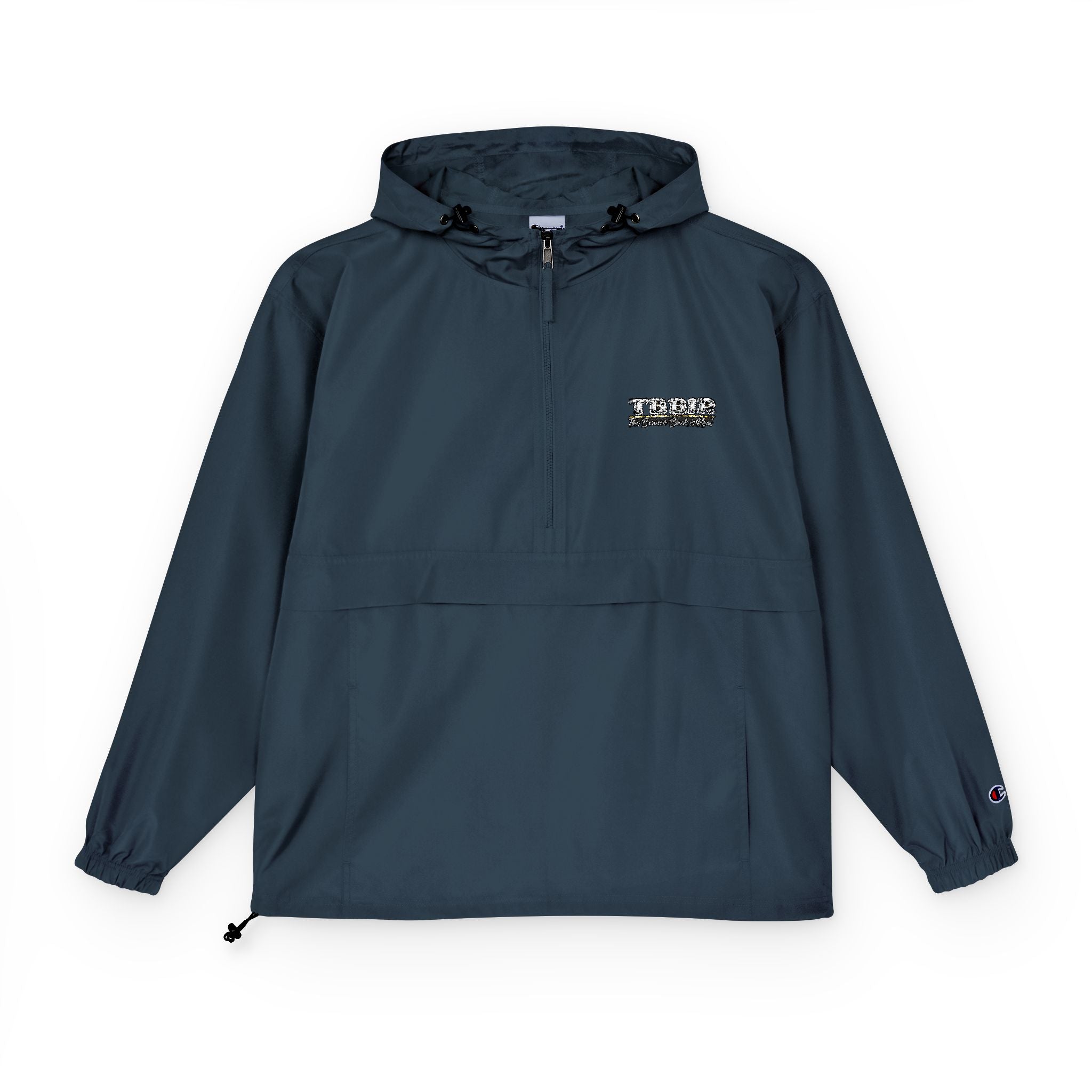 Packable Anorak Jacket — Lightweight Orange Windbreaker with Checker Logo