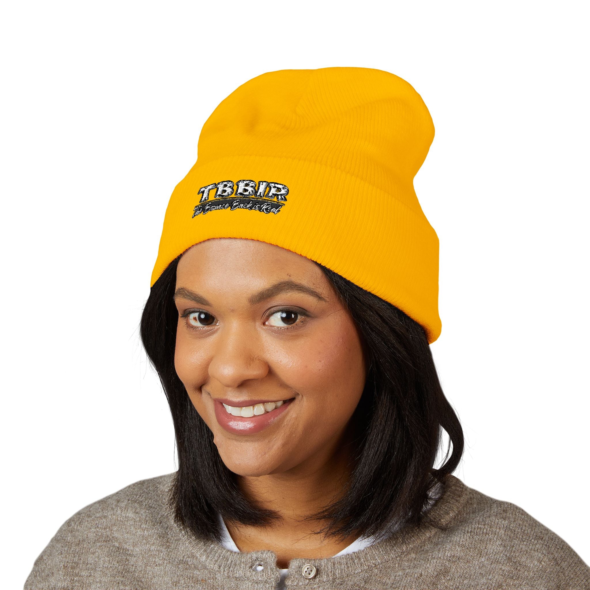 Embroidered 'TBHID' Classic Cuffed Beanie — Cozy Winter Knit Hat