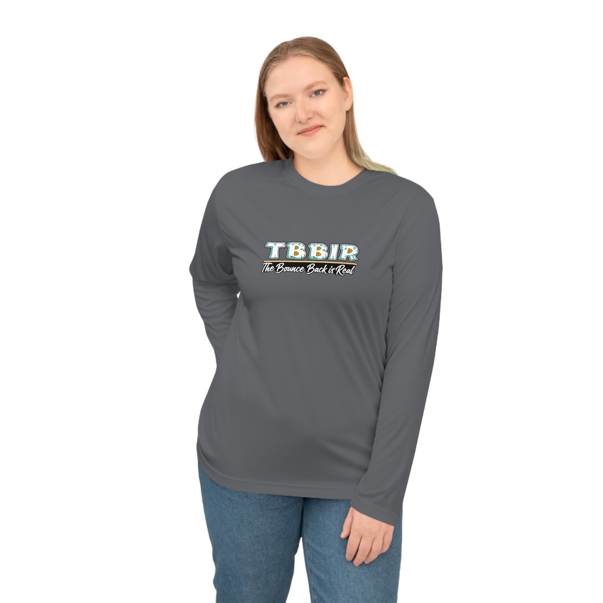 TBBIR Retro Logo Long Sleeve Performance Shirt — "Too Blessed To Be In Rush"