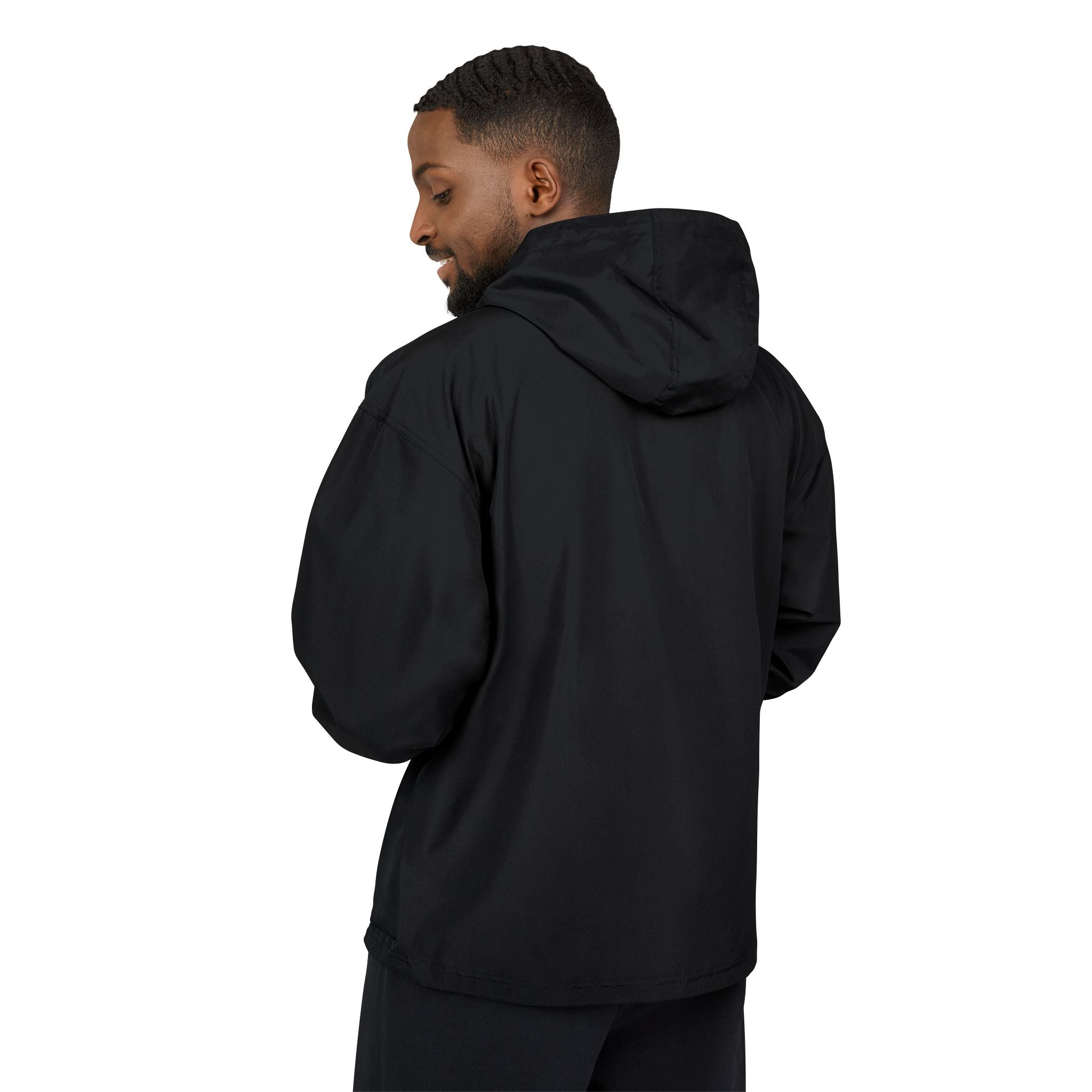 Packable Anorak Jacket — Lightweight Orange Windbreaker with Checker Logo