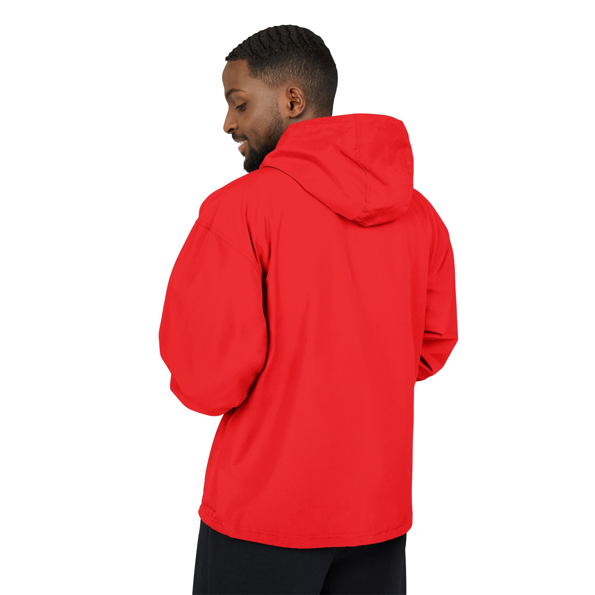 Packable Anorak Jacket — Lightweight Orange Windbreaker with Checker Logo